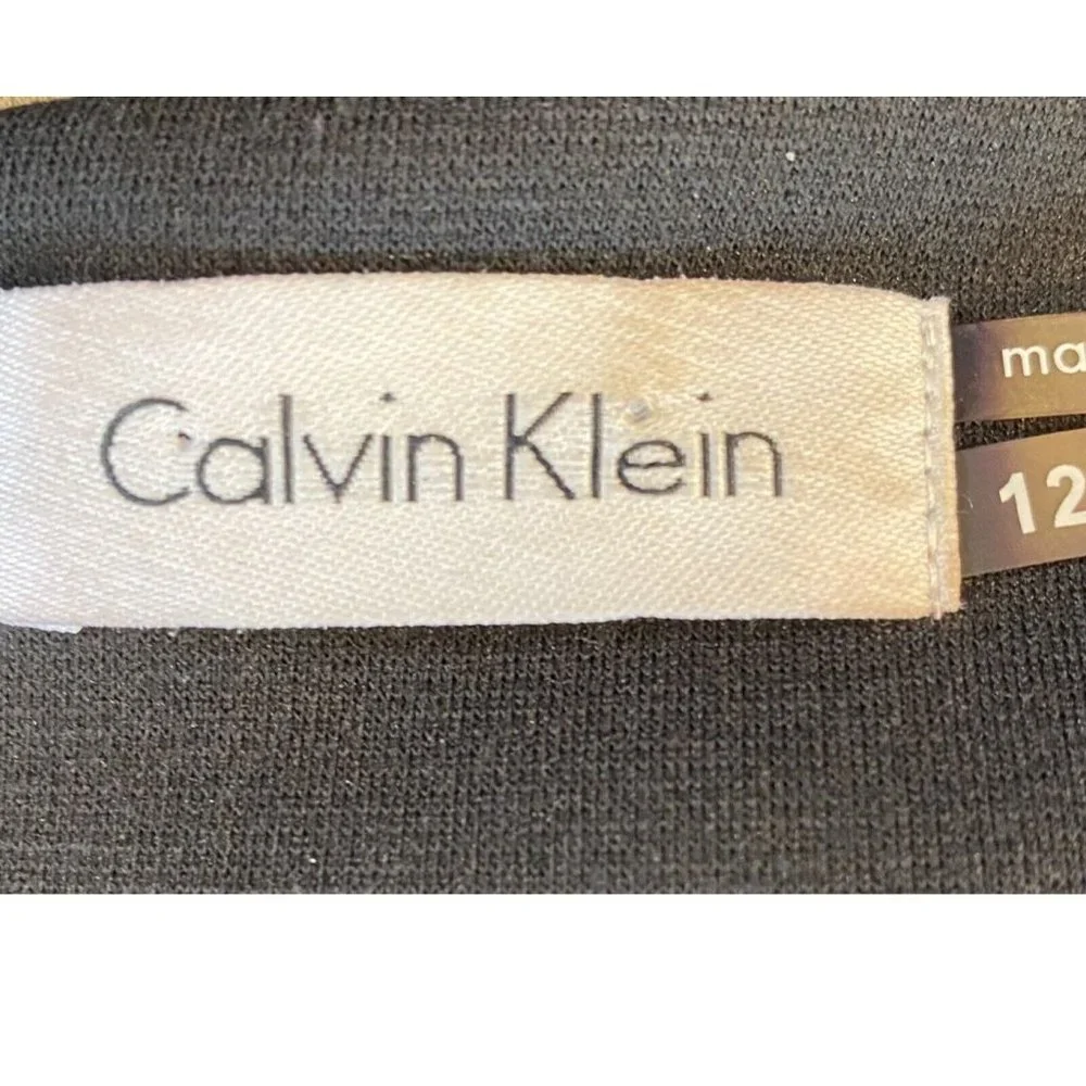 Calvin Klein Short Sleeve Collard Snap From Obsidian Black Shirt Dress Size 12 - Picture 5 of 6